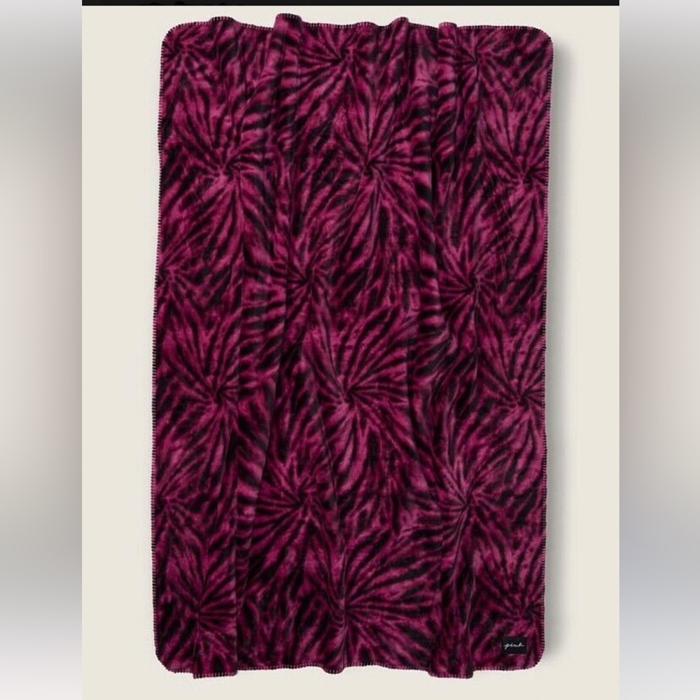 Zebra burgundy Sherpa blanket